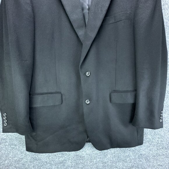 Jos A Bank‎ Sport Coat Jacket Mens 44L Black 100% Cashmere Blazer 2 Button - Picture 3 of 16